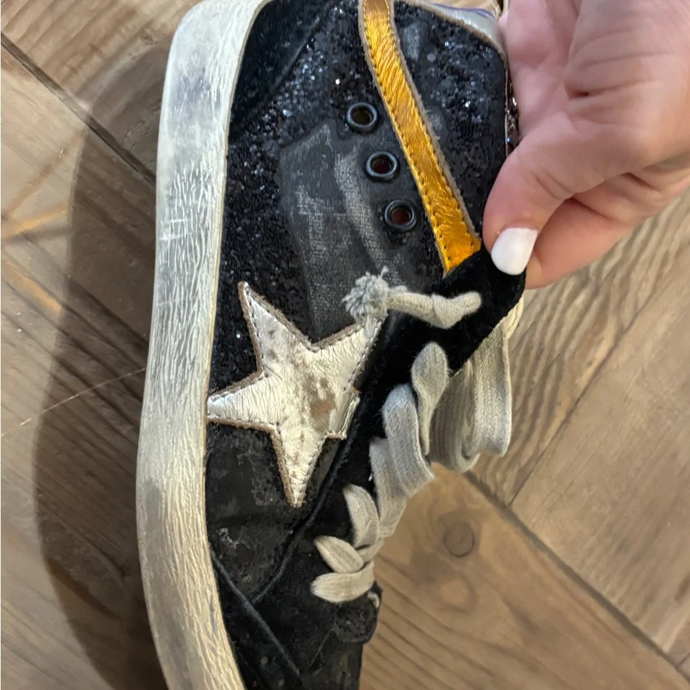 Golden Goose Black and Gold Sneakers - Picture 3 of 8